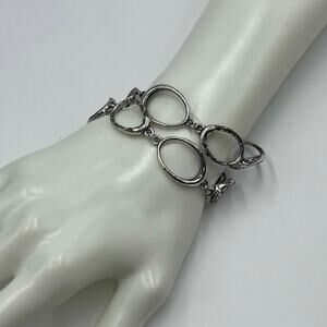 Brighton Signed Double Strand Oval Linked Bracelet
